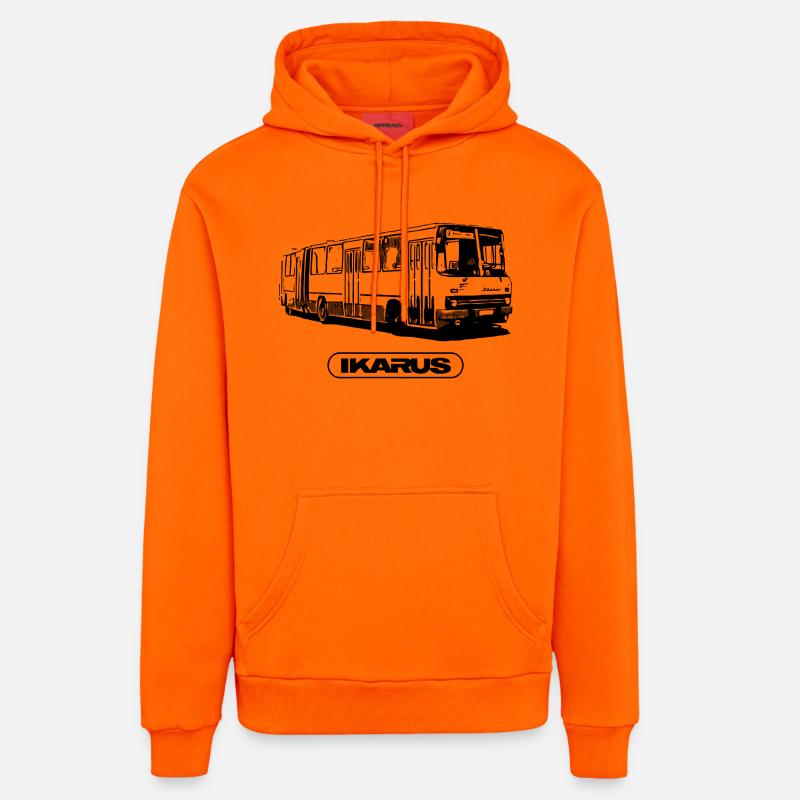IKARUS 280 - Autobus - Omnibus - Sweat à capuche bio décontracté fabriqué en UE - SUNSET ORANGE