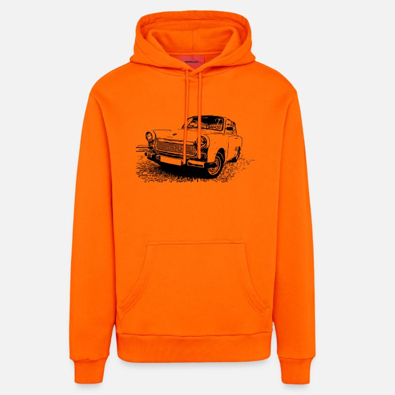 P 601 S - Sweat à capuche bio décontracté fabriqué en UE - SUNSET ORANGE