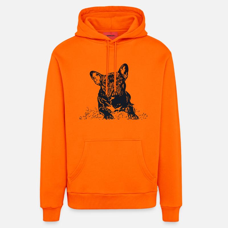 Bouledogue Français - Sweat à capuche bio décontracté fabriqué en UE - SUNSET ORANGE