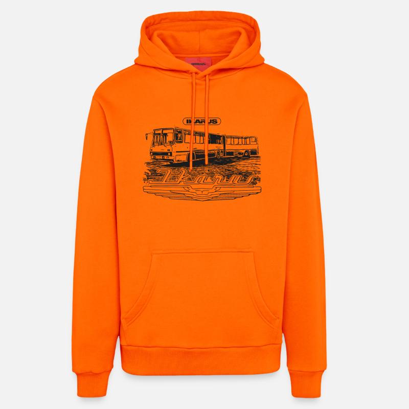 Ikarus - bus articulé - Sweat à capuche bio décontracté fabriqué en UE - SUNSET ORANGE