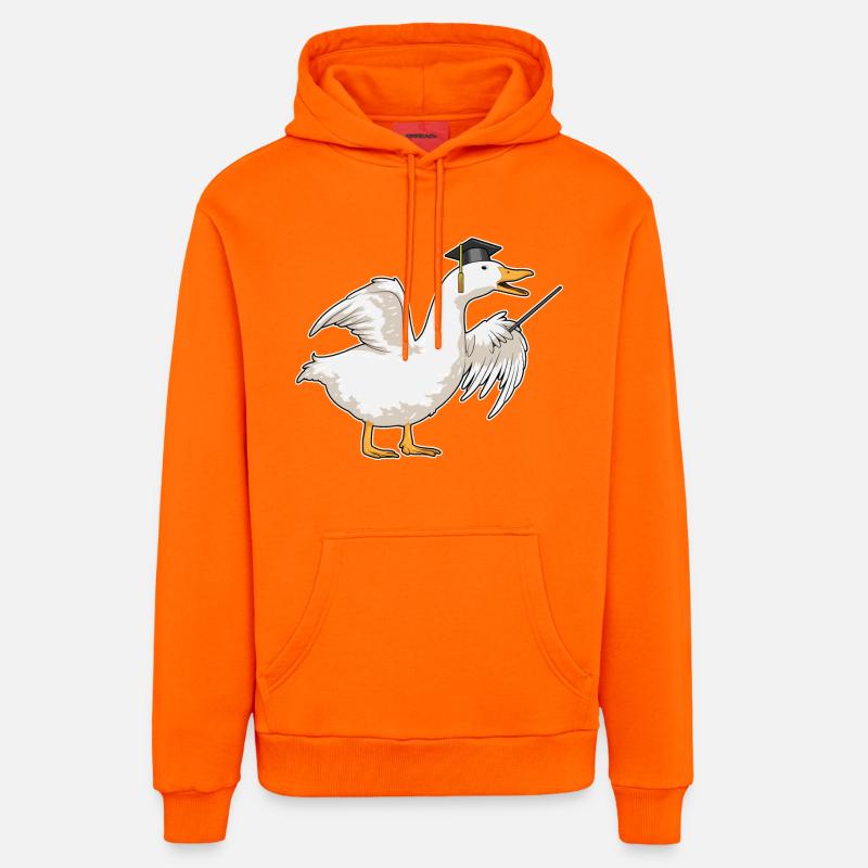 Canard Professeur Cylindre - Sweat à capuche bio décontracté fabriqué en UE - SUNSET ORANGE