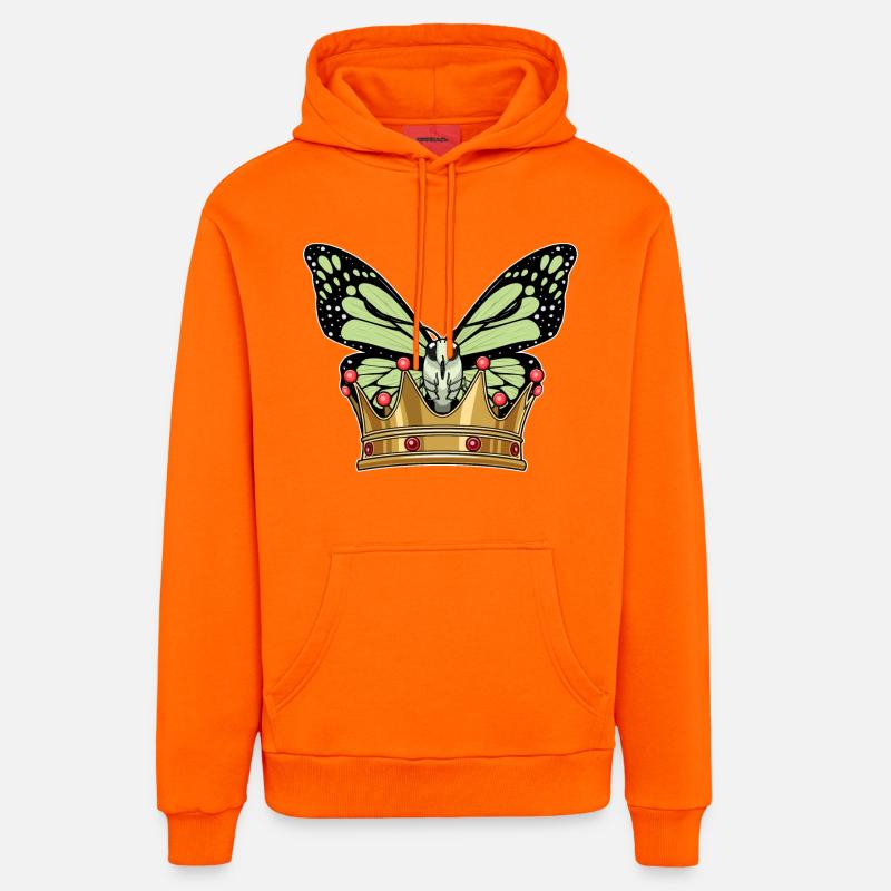 Couronne de papillon - Sweat à capuche bio décontracté fabriqué en UE - SUNSET ORANGE
