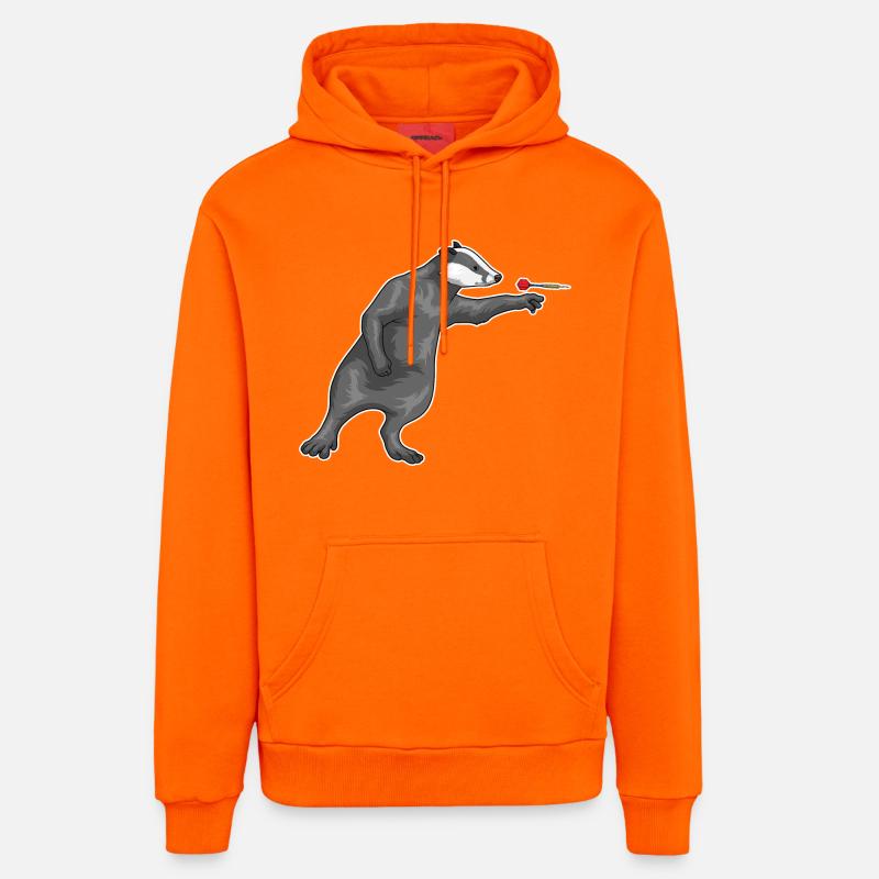 Fléchette blaireau - Sweat à capuche bio décontracté fabriqué en UE - SUNSET ORANGE