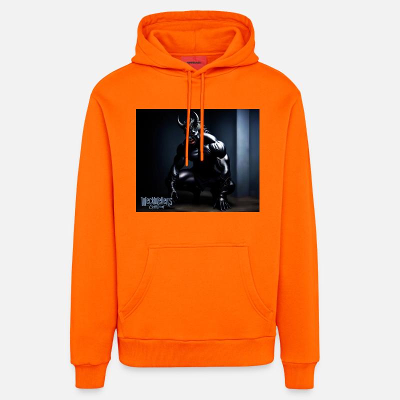 Ténèbres côté diable - Sweat à capuche bio décontracté fabriqué en UE - SUNSET ORANGE