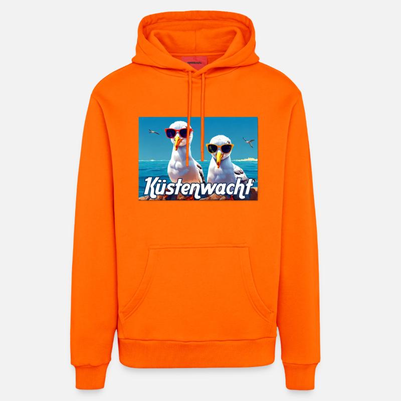 Garde-côtes Seagulls - Sweat à capuche bio décontracté fabriqué en UE - SUNSET ORANGE