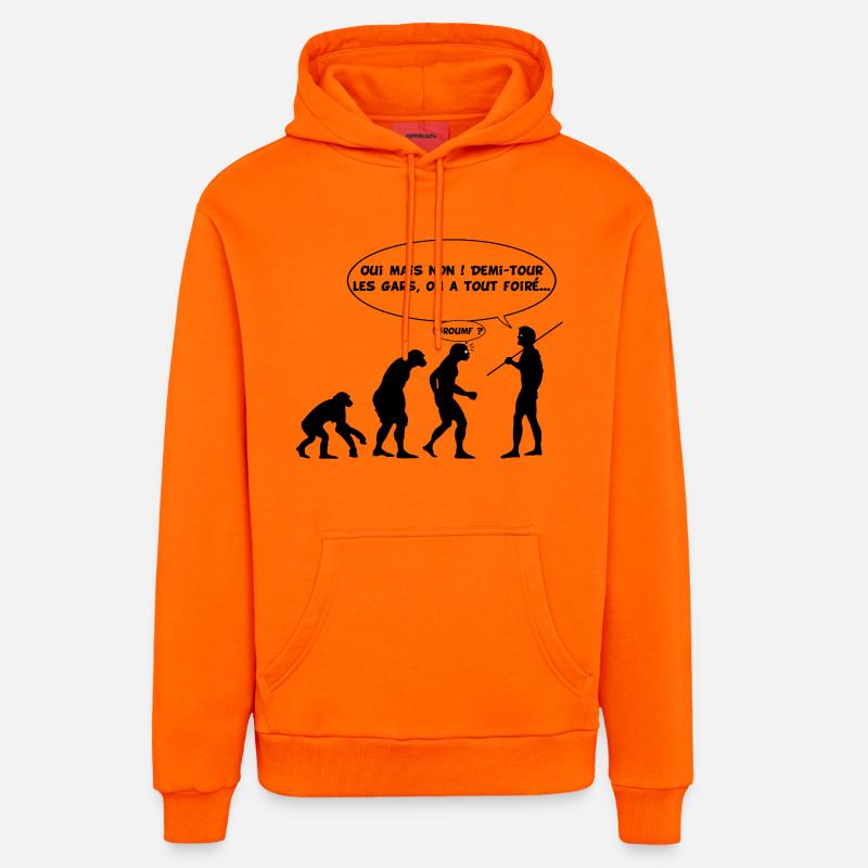Erreur d'évolution (noir) - Sweat à capuche bio décontracté fabriqué en UE - SUNSET ORANGE