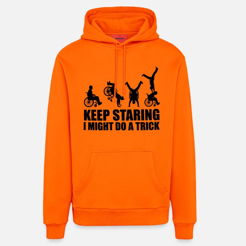 Surveillez cet utilisateur de fauteuil roulant # - Sweat à capuche bio décontracté fabriqué en UE - SUNSET ORANGE