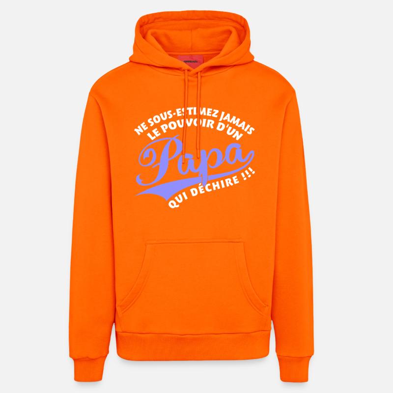 Papa qui déchire bleu - Sweat à capuche bio décontracté fabriqué en UE - SUNSET ORANGE