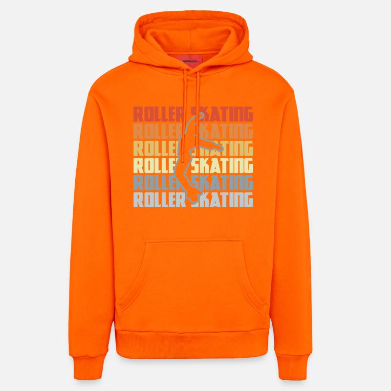 Roller Skating Disco - Sweat à capuche bio décontracté fabriqué en UE - SUNSET ORANGE