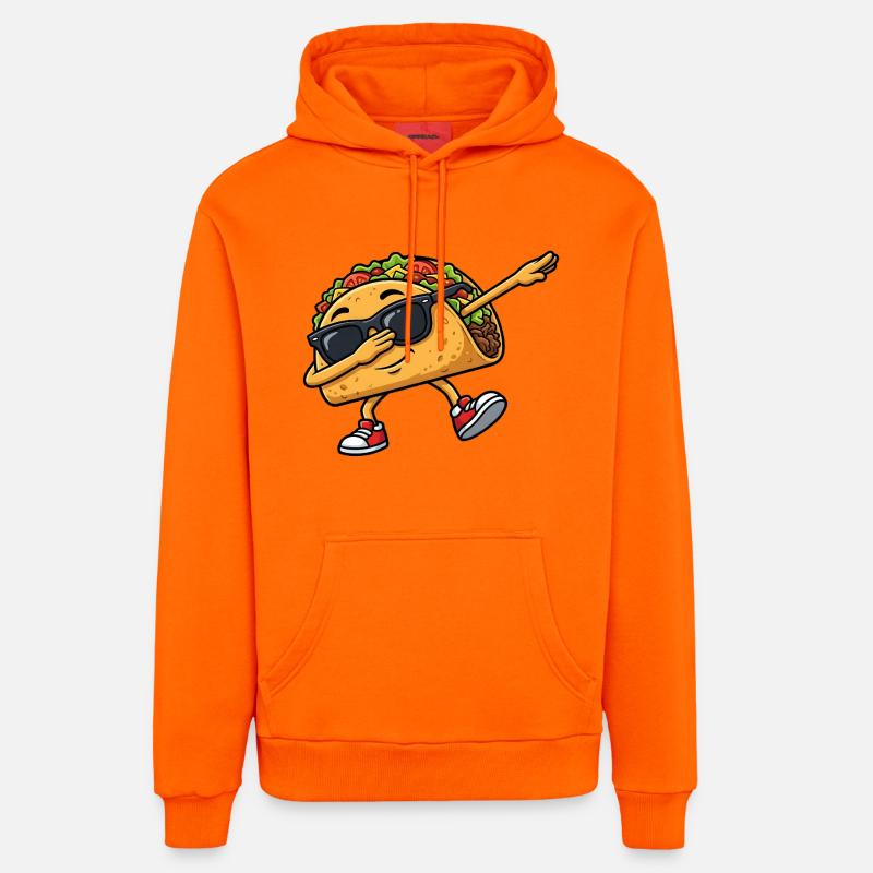 Taco à tamponner - Sweat à capuche bio décontracté fabriqué en UE - SUNSET ORANGE