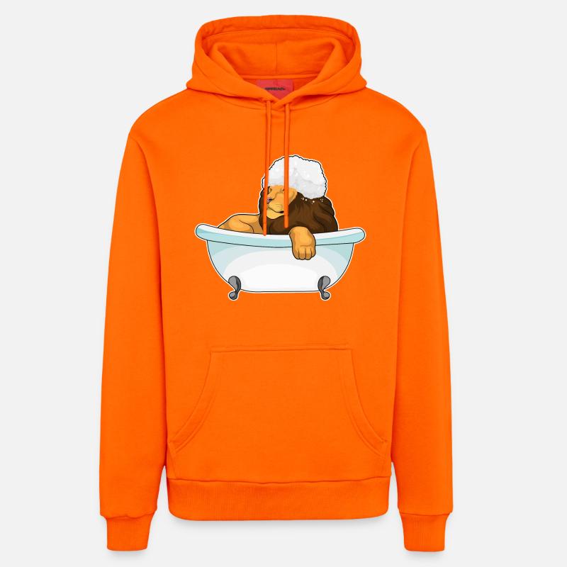 Baignoire Lion - Sweat à capuche bio décontracté fabriqué en UE - SUNSET ORANGE