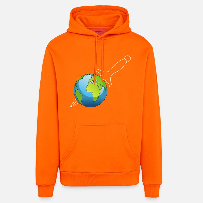 Meurtre de la planète Terre - Sweat à capuche bio décontracté fabriqué en UE - SUNSET ORANGE