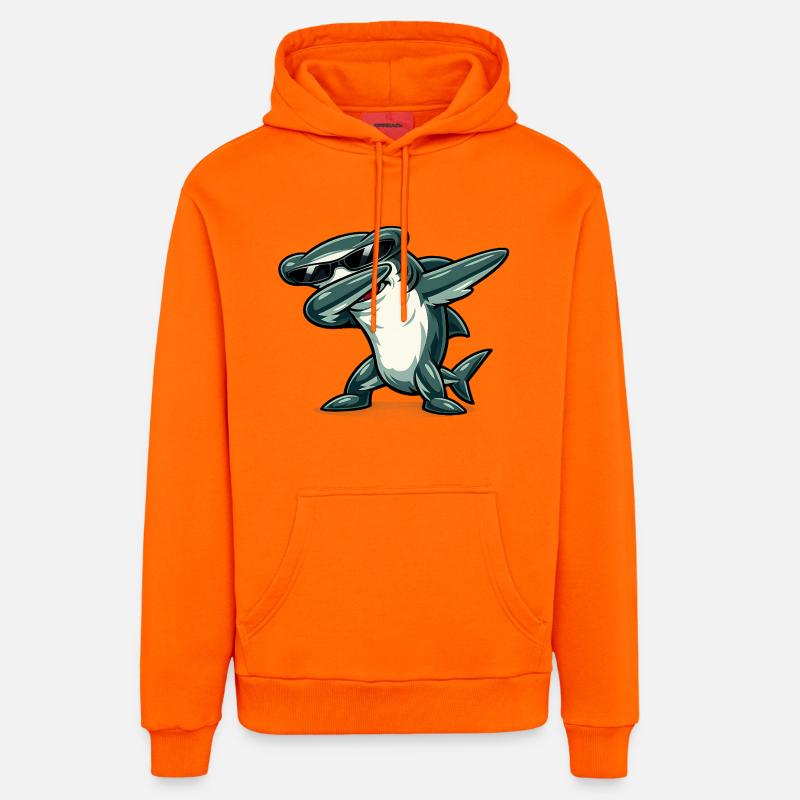 Requin-marteau à dabber - Sweat à capuche bio décontracté fabriqué en UE - SUNSET ORANGE