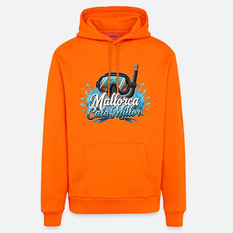 Plongée de rêve Cala Millor - Sweat à capuche bio décontracté fabriqué en UE - SUNSET ORANGE