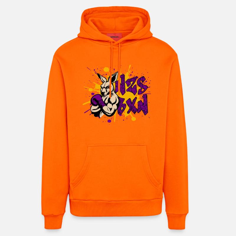 Graffiti NZS BXN – Déclaration antifasciste - Sweat à capuche bio décontracté fabriqué en UE - SUNSET ORANGE