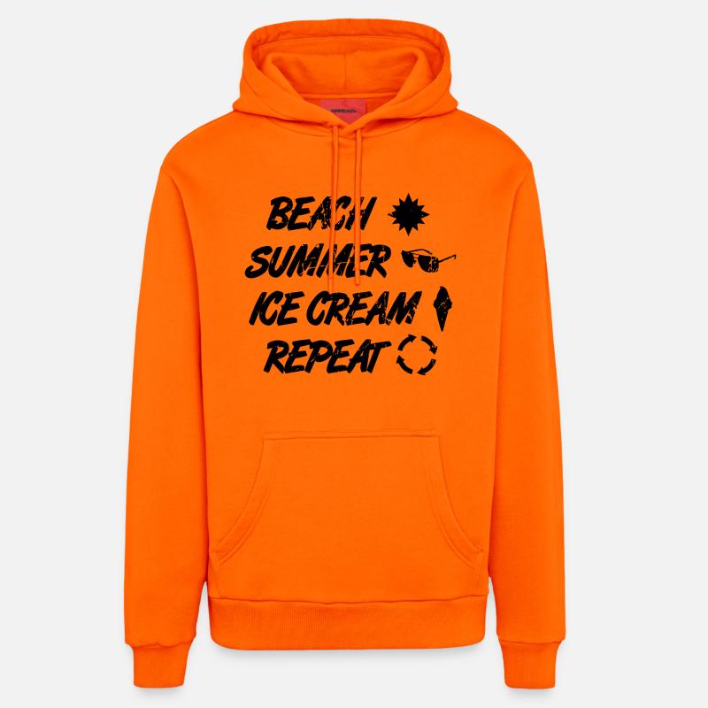 Routine des amateurs de crème glacée - Sweat à capuche bio décontracté fabriqué en UE - SUNSET ORANGE