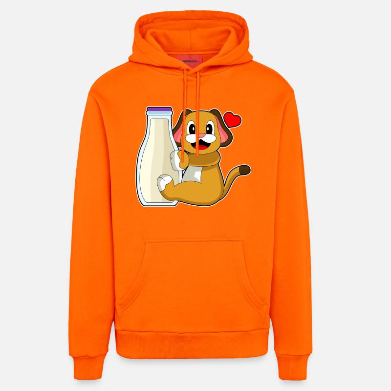 Lait pour chien - Sweat à capuche bio décontracté fabriqué en UE - SUNSET ORANGE