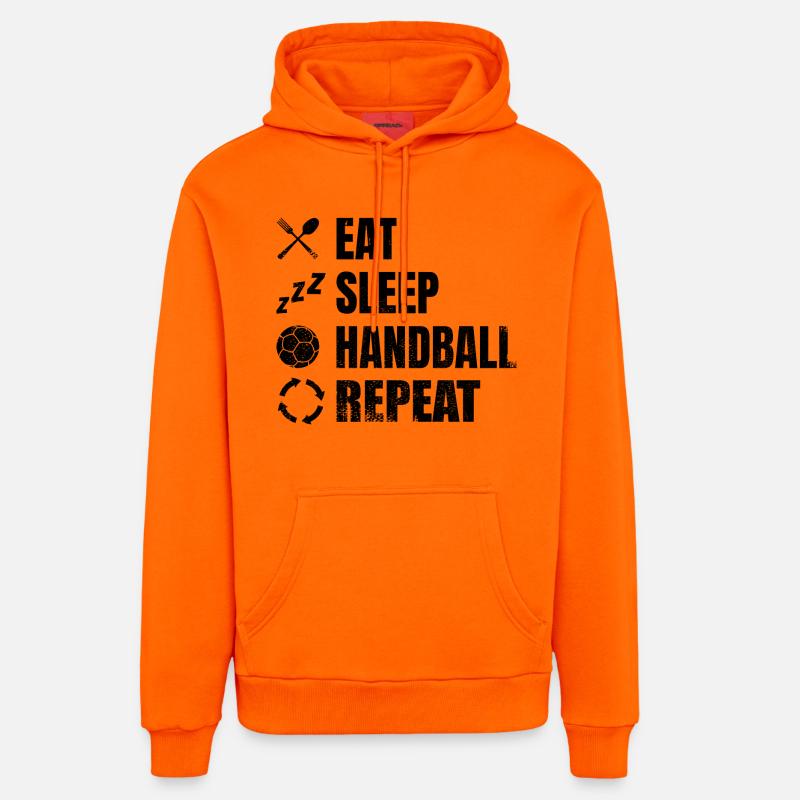 Handball Routine - Sweat à capuche bio décontracté fabriqué en UE - SUNSET ORANGE