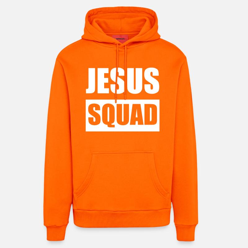 Jesus Squad Logo Tee - Sweat à capuche bio décontracté fabriqué en UE - SUNSET ORANGE