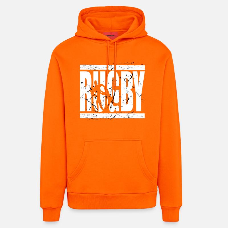 Le rugby, c’est la vie - Sweat à capuche bio décontracté fabriqué en UE - SUNSET ORANGE