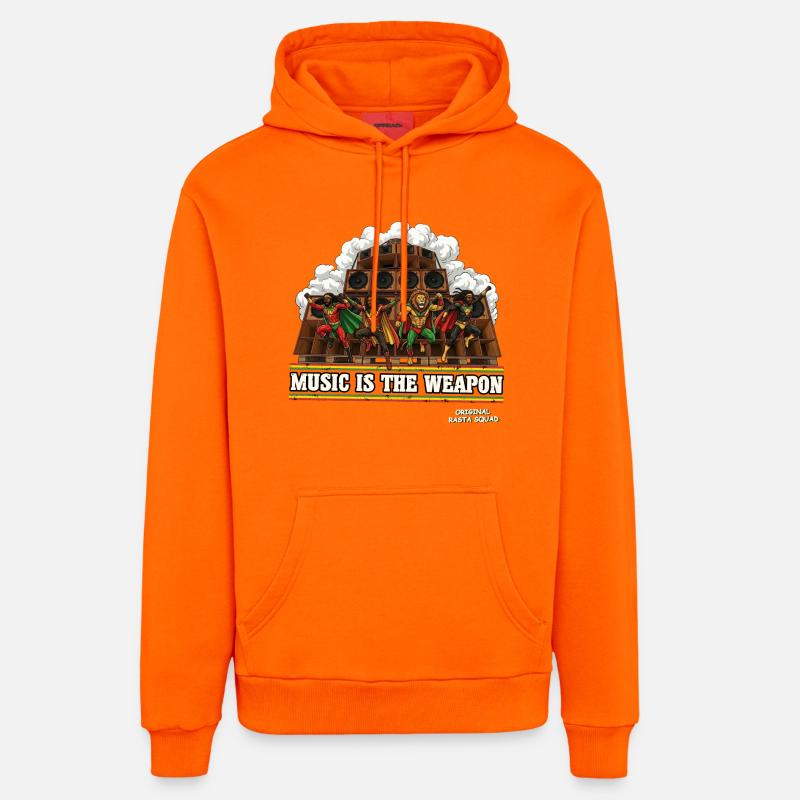 Escouade Rasta Originale - Sweat à capuche bio décontracté fabriqué en UE - SUNSET ORANGE