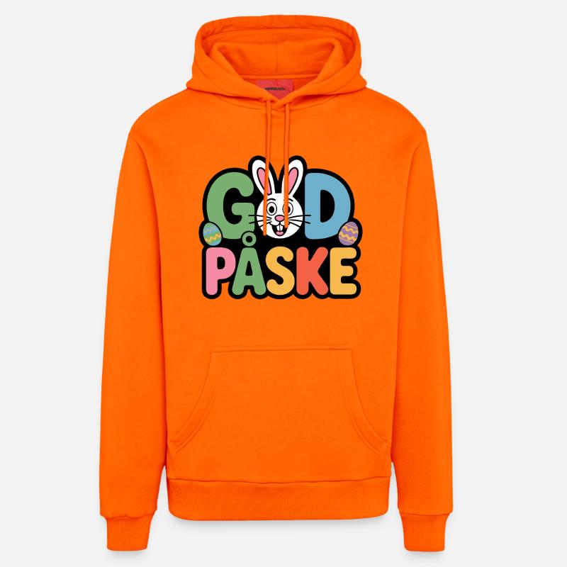 Lapin de Pâques mignon - Sweat à capuche bio décontracté fabriqué en UE - SUNSET ORANGE