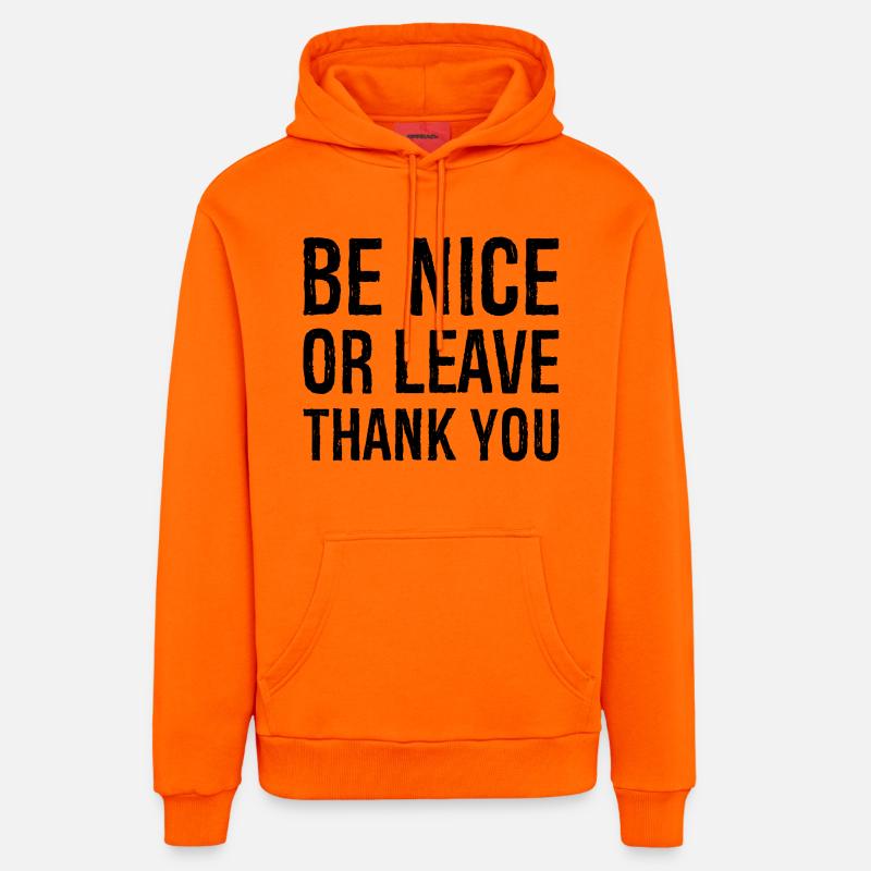 Sei nett oder geh Danke - Organic Relaxed Hoodie Made in EU - SUNSET ORANGE