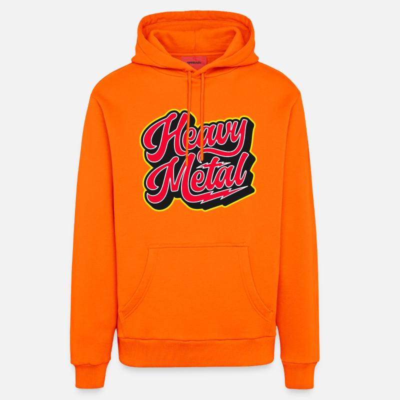 Heavy Metal Bold 3D Script - Sweat à capuche bio décontracté fabriqué en UE - SUNSET ORANGE