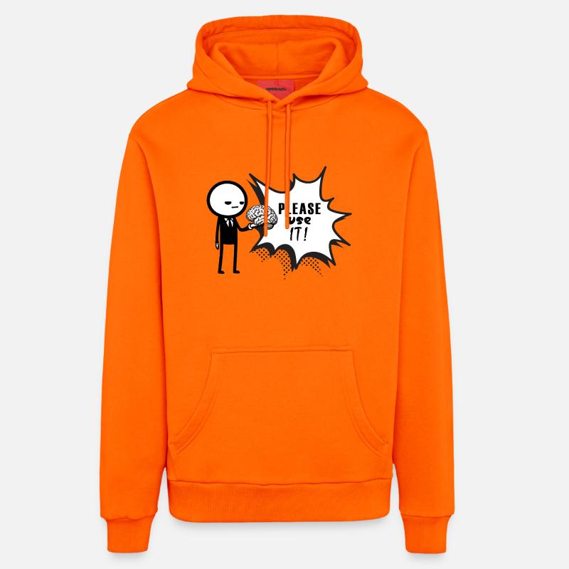 pls_use_it - Sweat à capuche bio décontracté fabriqué en UE - SUNSET ORANGE