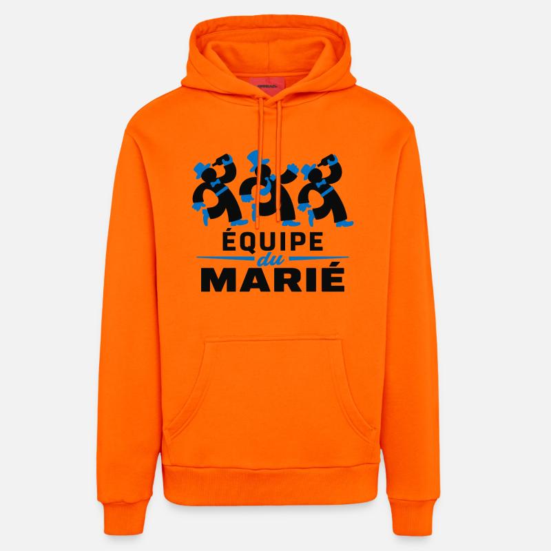 Équipe du Marié - Sweat à capuche bio décontracté fabriqué en UE - SUNSET ORANGE