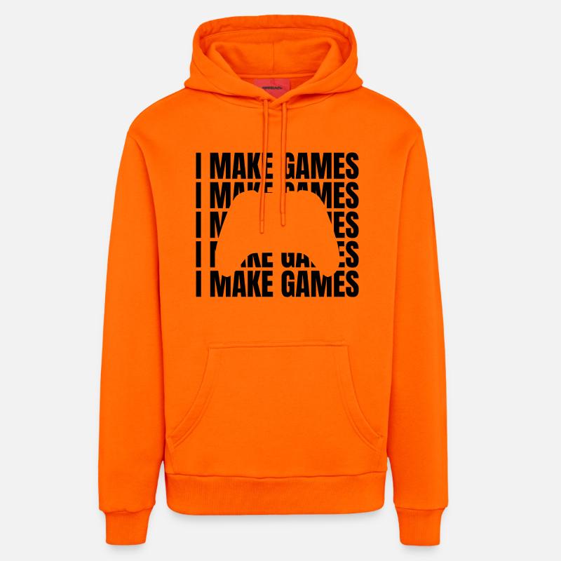 Slogan du concepteur de jeu - Sweat à capuche bio décontracté fabriqué en UE - SUNSET ORANGE