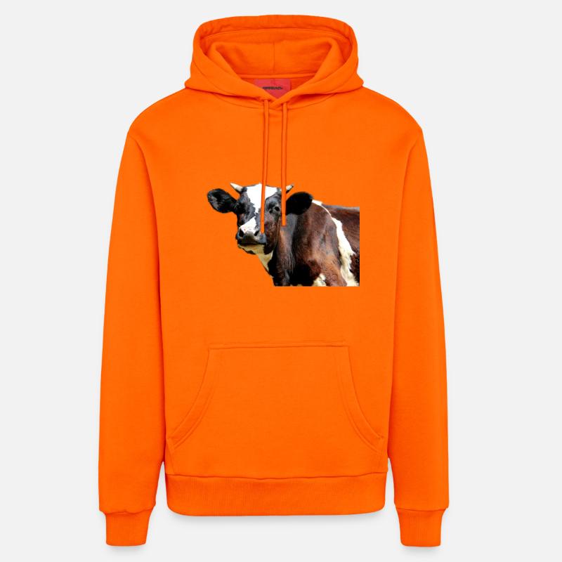 Vache - Sweat à capuche bio décontracté fabriqué en UE - SUNSET ORANGE