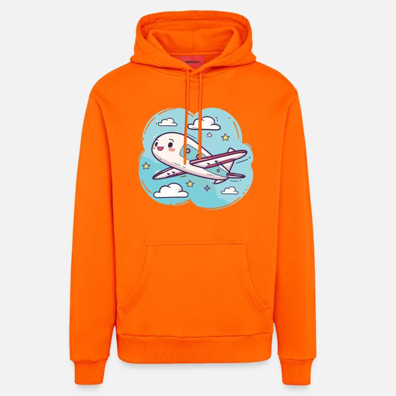 Look de bande dessinée d’avion - Sweat à capuche bio décontracté fabriqué en UE - SUNSET ORANGE