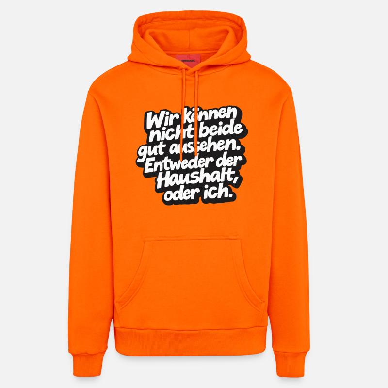 Dire drôle à la maison - Sweat à capuche bio décontracté fabriqué en UE - SUNSET ORANGE