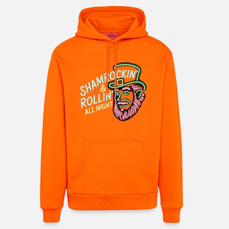 T-shirt du parti d’Irlande La Saint-Patrick - Sweat à capuche bio décontracté fabriqué en UE - SUNSET ORANGE