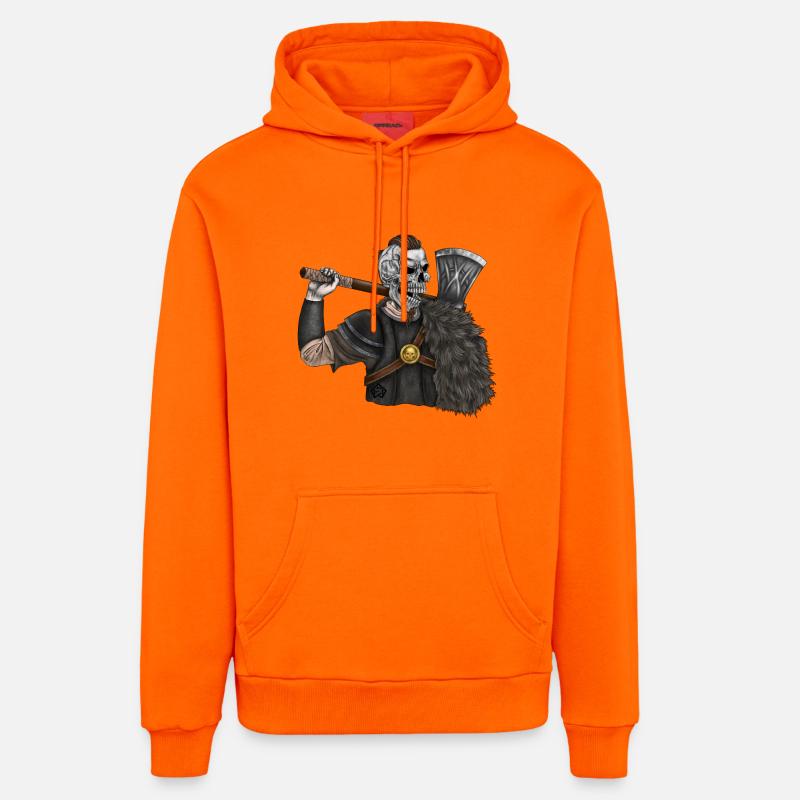 Vikings, Odin, Thor, Wallhalla, Berserkers - Sweat à capuche bio décontracté fabriqué en UE - SUNSET ORANGE