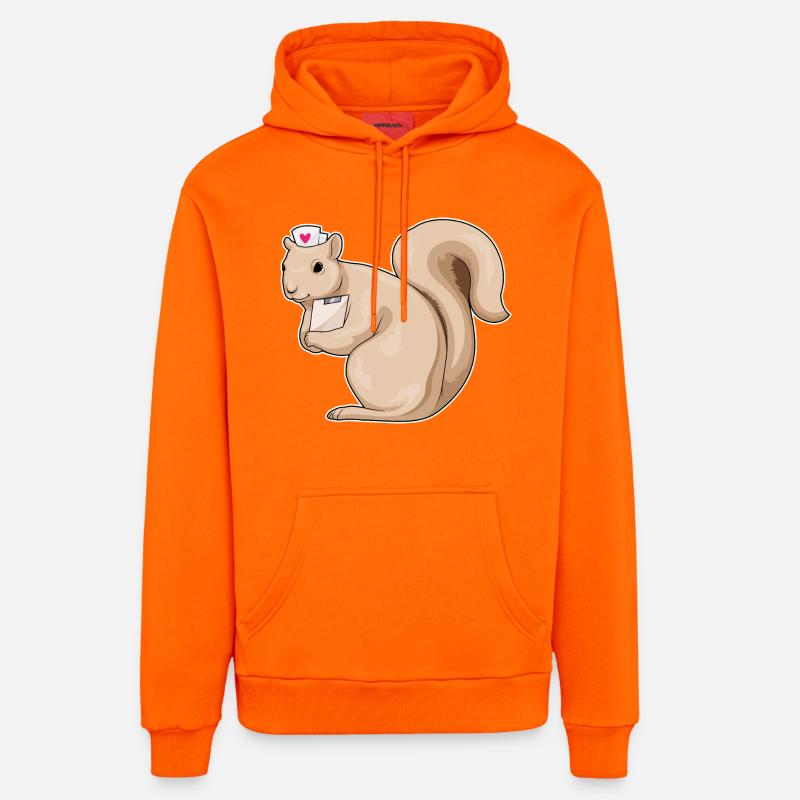 Cœur d’écureuil nourrice - Sweat à capuche bio décontracté fabriqué en UE - SUNSET ORANGE