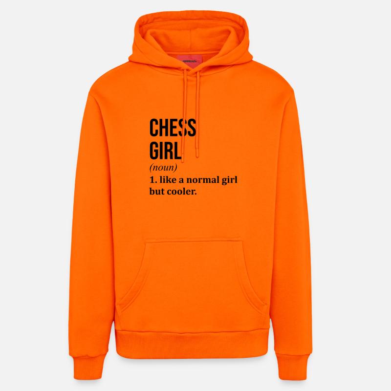 échecs - Sweat à capuche bio décontracté fabriqué en UE - SUNSET ORANGE