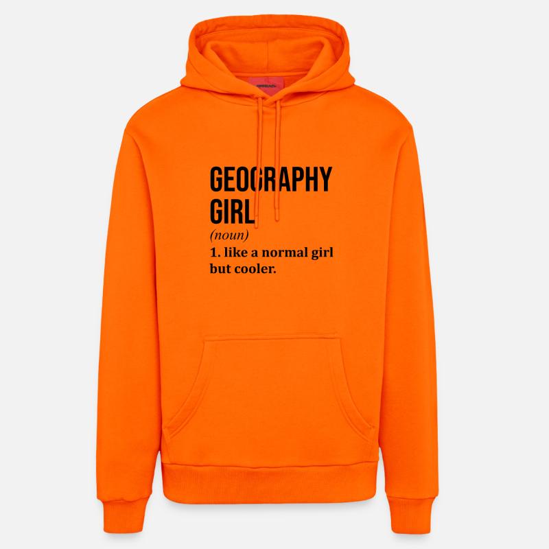 Geography - Organic Relaxed Hoodie Made in EU - SUNSET ORANGE