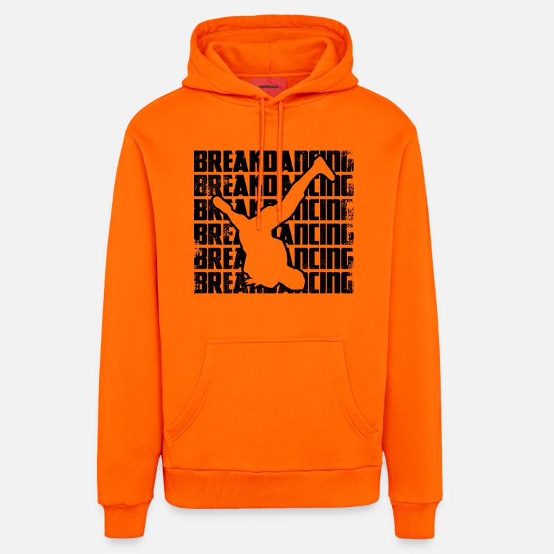 Breakdance - Sweat à capuche bio décontracté fabriqué en UE - SUNSET ORANGE