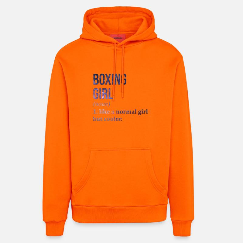 boxe - Sweat à capuche bio décontracté fabriqué en UE - SUNSET ORANGE