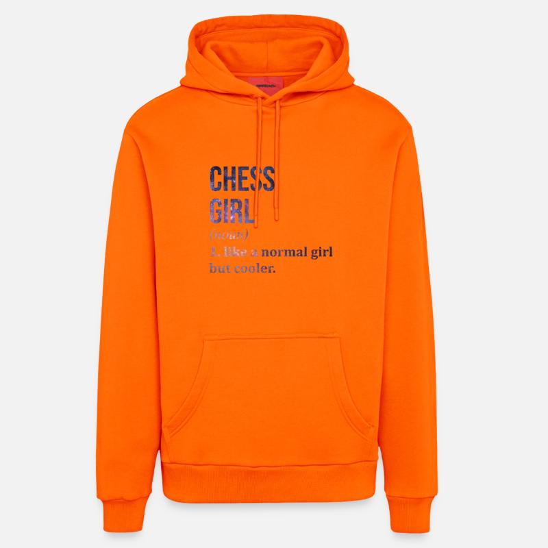 échecs - Sweat à capuche bio décontracté fabriqué en UE - SUNSET ORANGE