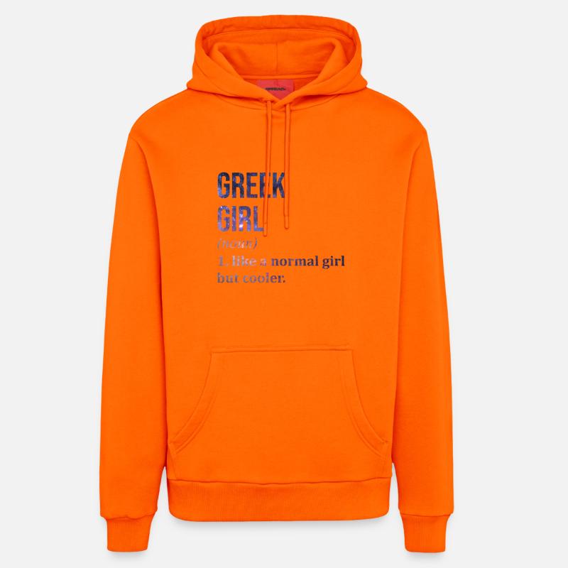 Grèce - Sweat à capuche bio décontracté fabriqué en UE - SUNSET ORANGE