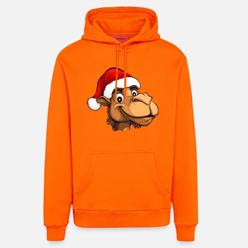 Noël à dos de chameau - Sweat à capuche bio décontracté fabriqué en UE - SUNSET ORANGE