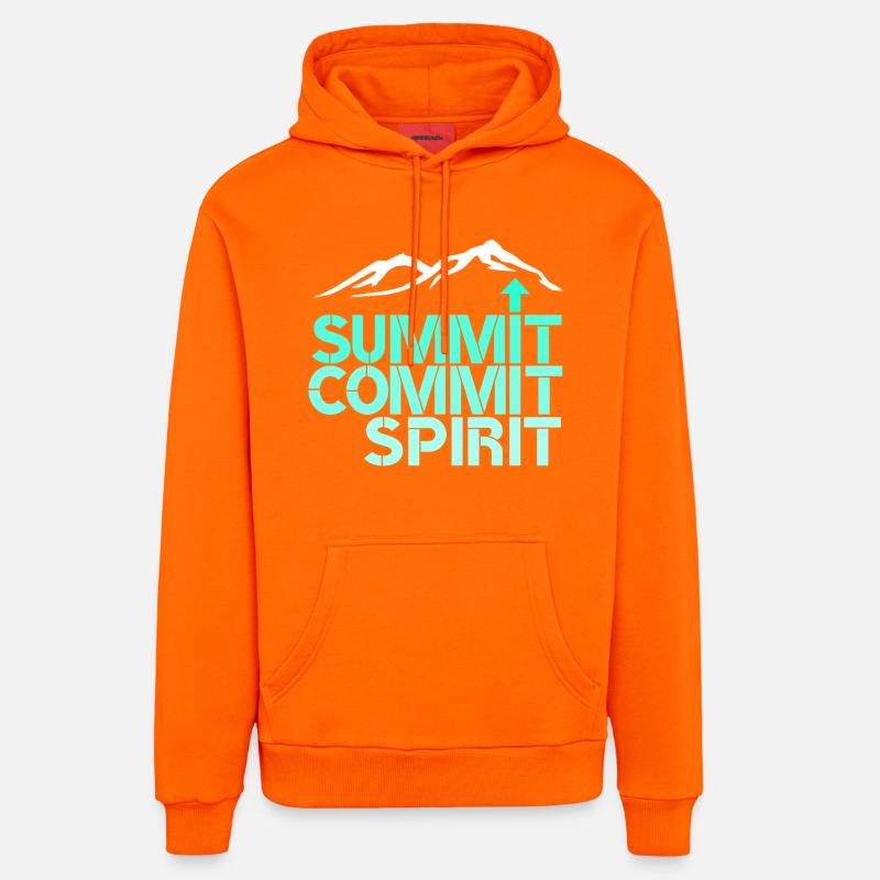Sommet Spirit Commitment - Sweat à capuche bio décontracté fabriqué en UE - SUNSET ORANGE