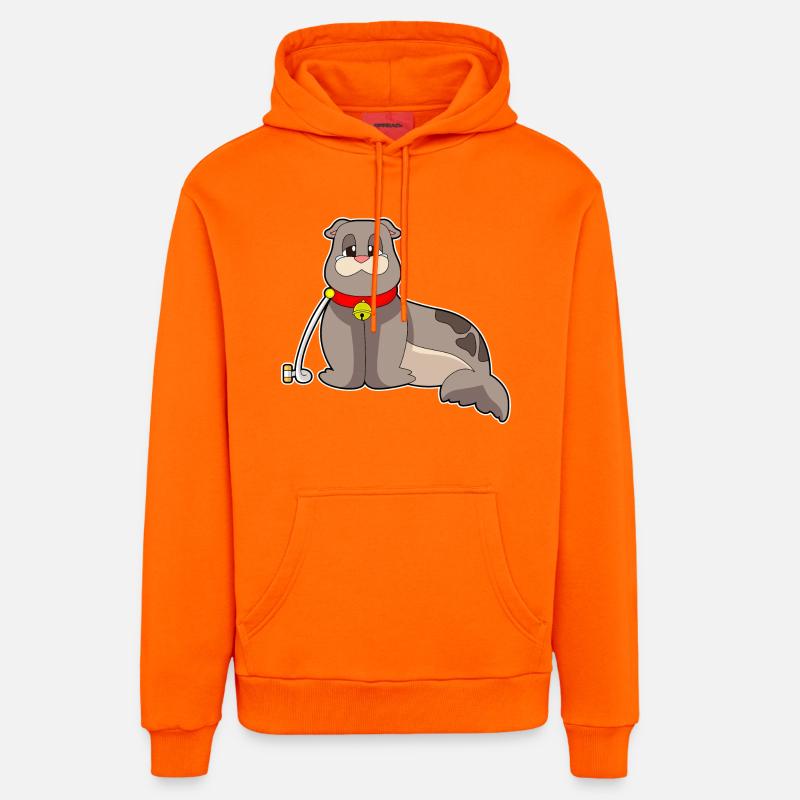 Collier de sceau - Sweat à capuche bio décontracté fabriqué en UE - SUNSET ORANGE