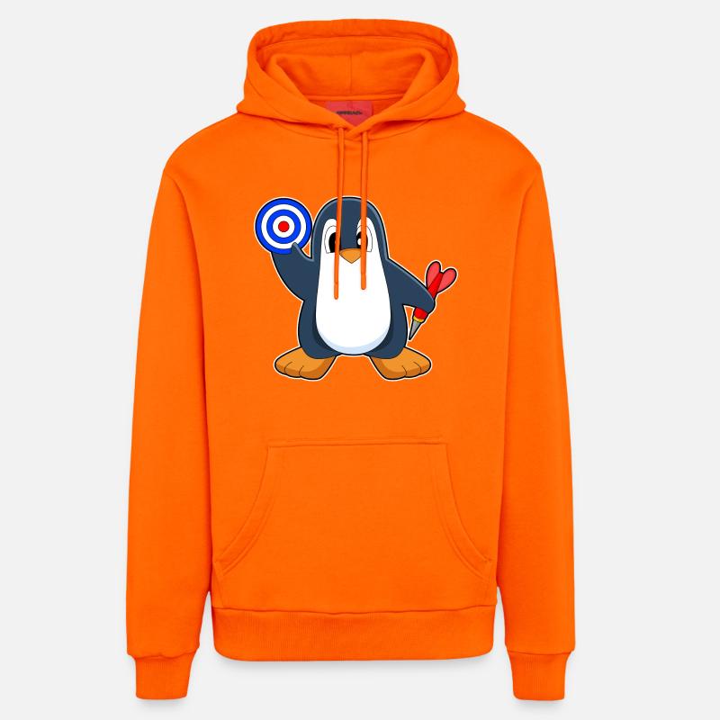 Cible de fléchettes Penguin Dart - Sweat à capuche bio décontracté fabriqué en UE - SUNSET ORANGE