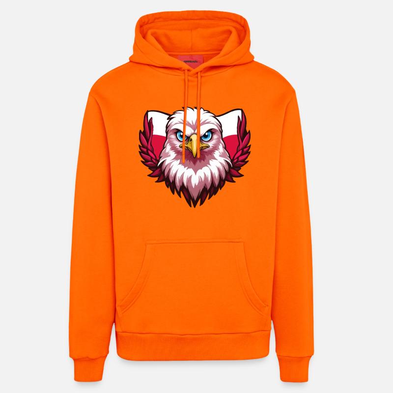 Aigle Polska Pologne Drapeau polonais - Sweat à capuche bio décontracté fabriqué en UE - SUNSET ORANGE