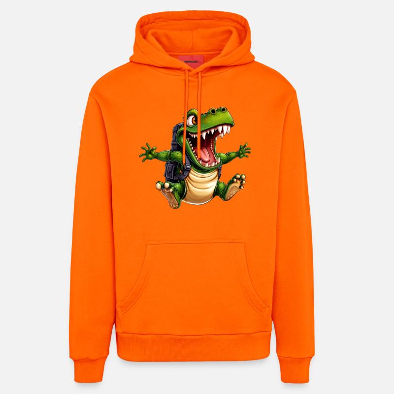 Crocodiles Randonnée / Alpinisme Crocodile - Sweat à capuche bio décontracté fabriqué en UE - SUNSET ORANGE