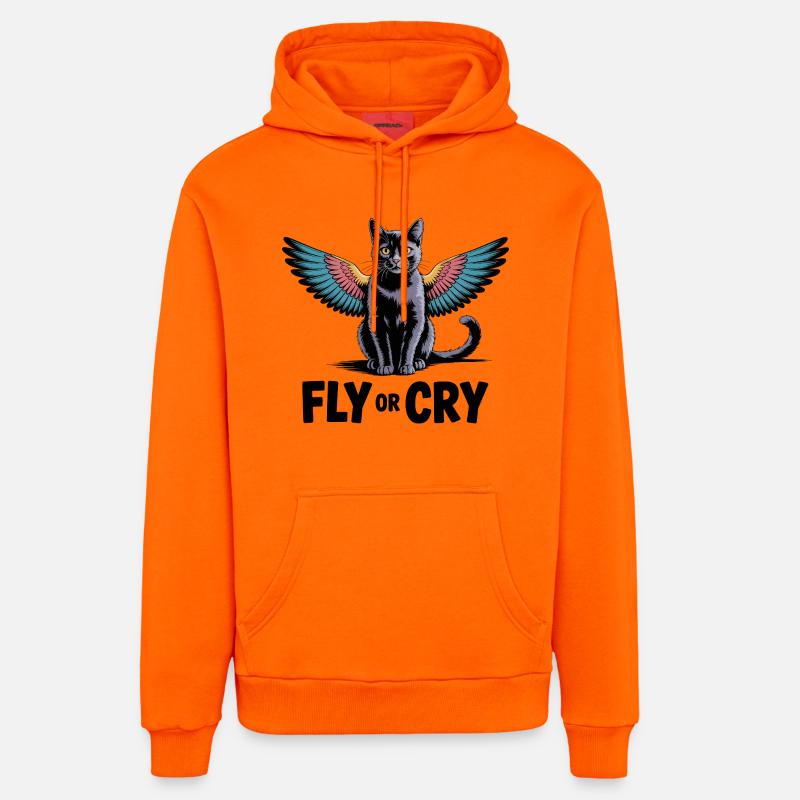 Fliege oder rufe Katze - Organic Relaxed Hoodie Made in EU - SUNSET ORANGE